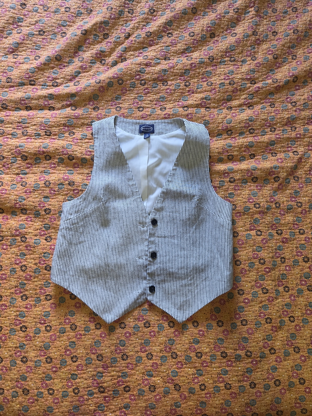 Scoop Women's Striped Button Vest S